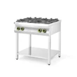 Gáztűzhely konyhai vezeték 4 égőfejes nyitott állvány, HENDI, Kitchen Termékcsalád, 19kW, 800x700x(H)900mm
