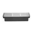 Alapanyag tároló doboz - 3 rekesz, BarUp, Fekete, 480x150x(H)100mm