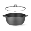 Öntött alumínium edény, tapadásmentes bevonattal, HENDI, 7L, Fekete, 367x290x(H)122mm