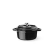 Zománcozott öntöttvas fazék, HENDI, 0,27L, Fekete, 130x100x(H)48mm
