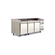 Háromajtós hűtött pizzaasztal gránit munkalappal 400 liter Atosa