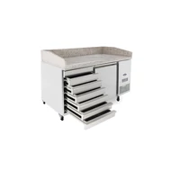 Hűtött pizzaasztal gránit munkalappal 7 fiókkal 300 liter Atosa