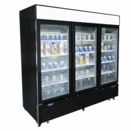 Ipari rozsdamentes bemutató hűtőszekrény tripla üvegajtóval fekete 2100 liter Atosa
