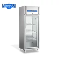 Hűtőszekrény álló 700 literes üvegajtós, 3 db GN 2/1 polccal rozsdamentes ipari Ferrara-Cool