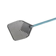 Evoluzione - perforált téglalap alakú pizza lapát, S.H.A. aluminium 33x33 cm 30 cm nyél