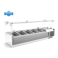 Feltéthűtő ipari 120 cm széles, 5xGN1/4-es leheletvédő üveggel, Ferrara-Cool