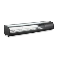 Sushi asztali hűtővitrin 177 cm-es, 5×GN1/2, leheletvédő üveggel, fekete színű, Ferrara