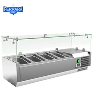 Feltéthűtő ipari 100 cm-es 4xGN1/4-es, leheletvédő üveggel