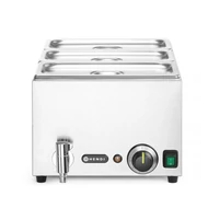 HENDI Ranger Bain Marie leeresztő csappal + 3x GN 1/3 fedéllel, HENDI, GN 1/1, 230V/1000W, 605x332x(H)242mm