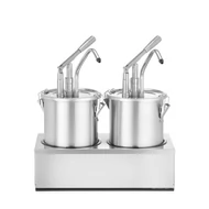 Készlet: 2 db rozsdamentes acél szósztartály adagolóval, HENDI, 9L, 400x200x(H)440mm