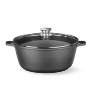 Öntött alumínium edény, tapadásmentes bevonattal, HENDI, 7,5L, Fekete, 387x310x(H)130mm