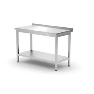 Munkaasztal alsó polccal – lapraszerelt, HENDI, Profi Line, 1200x600x(H)850mm