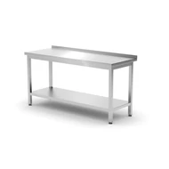 Munkaasztal alsó polccal – lapraszerelt, HENDI, Profi Line, 1600x600x(H)850mm