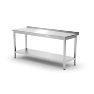 Munkaasztal alsó polccal – lapraszerelt, HENDI, Profi Line, 1800x600x(H)850mm