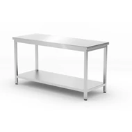 Munkaasztal alsó polccal – lapraszerelt, HENDI, Profi Line, 1600x600x(H)850mm