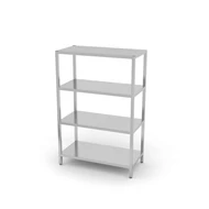 Tárolóállvány 4 teljes polccal – csavarozott, HENDI, Kitchen Line, 1000x400x(H)1800mm