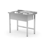 Kétmedencés mosogatószekrény – HENDI, Kitchen Line, 1000x600x(H)850mm