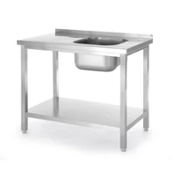 Egymedencés mosogató alsó polccal, HENDI, Kitchen Line, 1000x600x(H)850mm