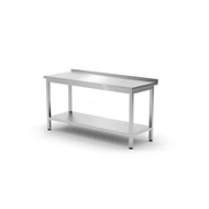 Munkaasztal alul polccal és hátsó felhajtással - HENDI, Kitchen Line, 1200x600x(H)850mm