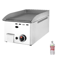 PB" Rostlap gázüzemű snack 33 cm széles ipari sima felülettel 4 kW