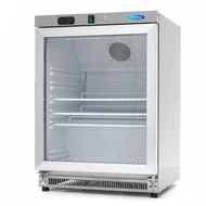 Maxima Hűtőszekrény - 200L - Rozsdamentes Acél - Üvegajtóval