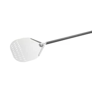 Aluminium perforált pizza lapát 32x32 cm, 60 cm nyél