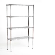 Krómozott állvány 4 polccal, 122 cm széles