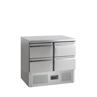 Tefcold Rozsdamentes hűtött munkaasztal – 230 L – 4 fiókos