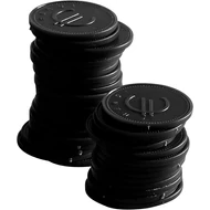 Zsetonok - Fekete, 100 db., ø25mm