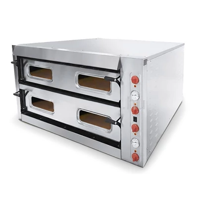 Pizzakemence sütő kétaknás széles XL6+6-os körben teli samottos Ferrara-Forni PLUS