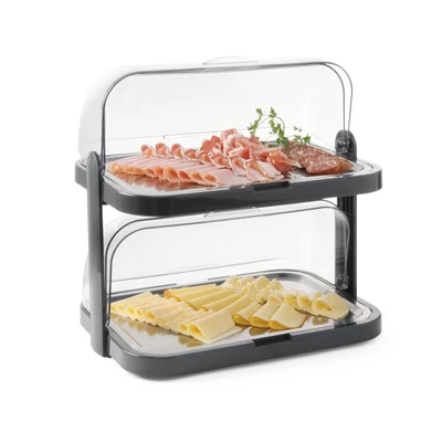 Hűthető bemutatótálca rolltop fedővel - 440x320x440 mm