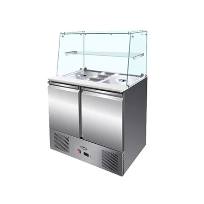 Kétajtós salátahűtő üveg felépítménnyel GN 1/1 300 liter Atosa