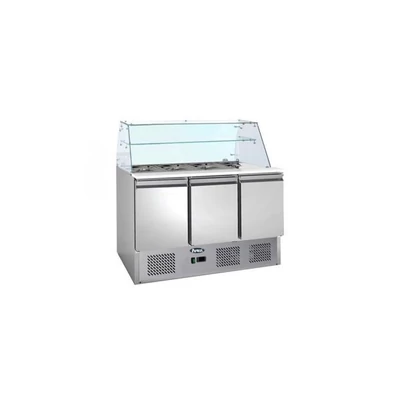 Háromajtós salátahűtő üveg felépítménnyel 4xGN 1/1 400 liter Atosa