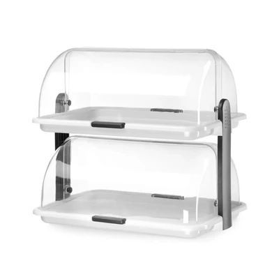 Ételtároló rolltop fedővel - kettős, HENDI, 380x260x(H)355mm