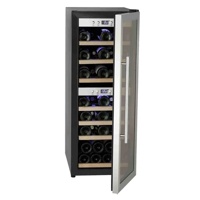 Kétszekciós, kompresszoros borhűtő 125L