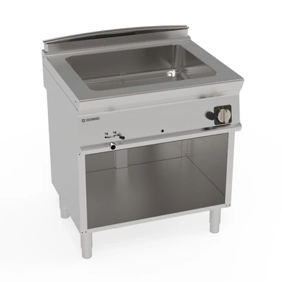 Tecnoinox lábon álló GN2/1 Bain Marie nyitott szekrénnyel - gázüzemű