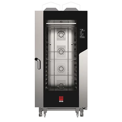 GÁZ KOMBI SÜTŐ 16 TÁLCÁS 600 X 400 MM-ES DIGITÁLIS ÉRINTŐKÉPERNYŐVEL FEKETE MASZK TECHNOLÓGIÁVAL