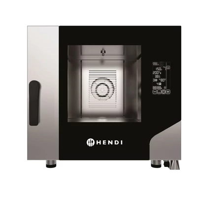 Hőlégkeveréses gőzsütő CONTACT, 5 db GN1/1 edénytálcához, HENDI, 400V/7800W, 730x849x(H)700mm