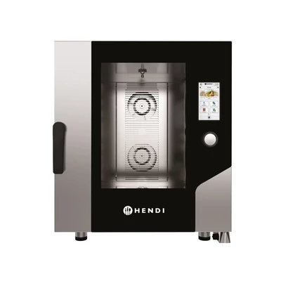 Hőlégbefúvásos gőzsütő – Touch 7 x GN 1/1, elektromos, közvetlen gőzzel és érintőképernyővel vezérelhető, HENDI, 730x784x(H)850mm