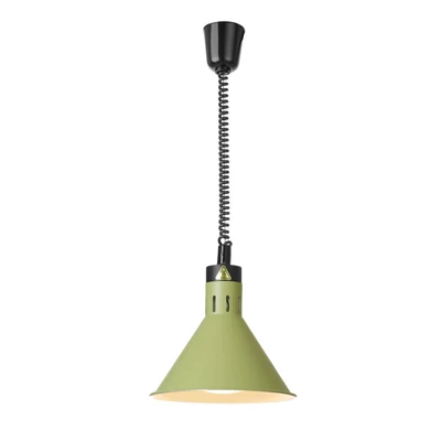 Állítható magasságú melegentartó lámpa, kúpos kivitelű., HENDI, Zöld, 230V/250W, ⌀275x(H)250mm