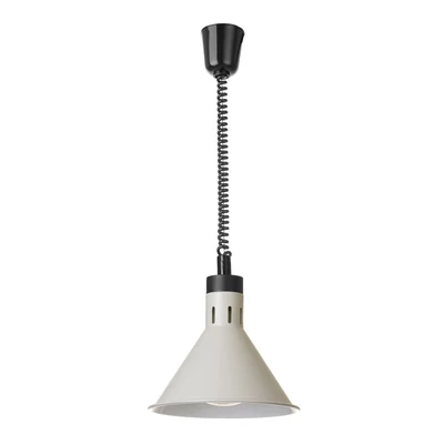 Állítható magasságú melegentartó lámpa, kúpos kivitelű., HENDI, Fehér, 230V/250W, ⌀275x(H)250mm