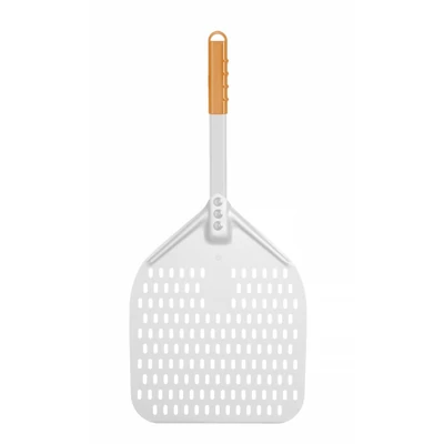 Rövid nyéllel perforált pizza lapát, HENDI, 300x660mm