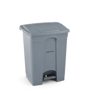 Pedálos hulladékgyűjtő tartály, AmerBox, 87L, Világos szürke, 500x410x(H)815mm