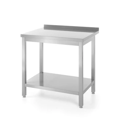 Munkaasztal alsó polccal – lapraszerelt, HENDI, Profi Line, 800x600x(H)850mm