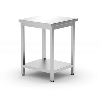 Budget Line munkaasztal alsó polccal – HENDI, Kitchen Line, 600x600x(H)850mm