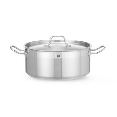 Alacsony fazék- fedővel, HENDI, Profi Line, 7,5L, ⌀280x(H)120mm