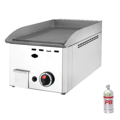 PB" Rostlap gázüzemű snack 33 cm széles ipari sima felülettel 4 kW