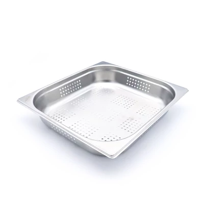 Maxima Gasztronorm tartály 2/3 GN - Perforált - 6,5cm mély - 32,5 x 35,4cm - Rozsdamentes acél