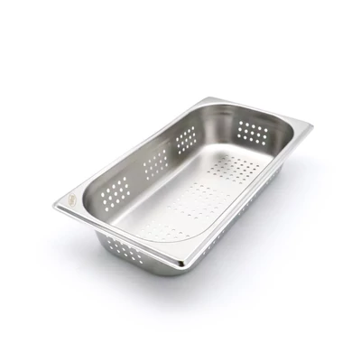 Maxima Gastronorm tartály 1/3 GN - Perforált - 6,5cm mély - 32,5 x 17,6cm - Rozsdamentes acél