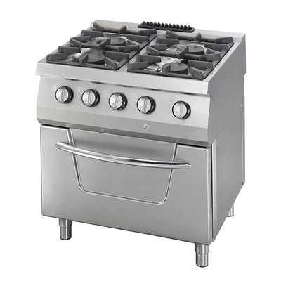 Maxima Heavy Duty tűzhely - 4 égő - kettős egység - 70 cm mély - 37 kW - gáz, sütővel